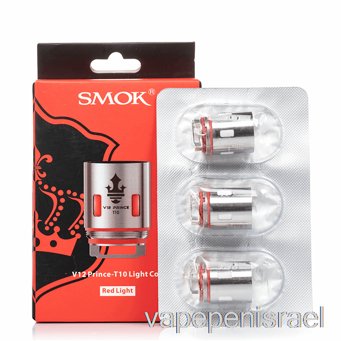 חד פעמי Vape Israel Smok Tfv12 Prince חלופי סלילים 0.12ohm V12 Prince-t10 [אור אדום]